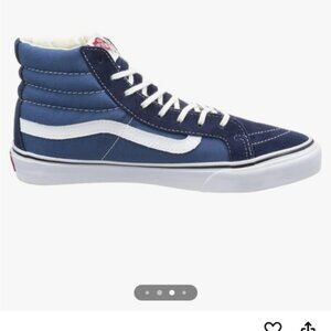 Vans Filmore SK8 Hi Top Suede Canvas Navy Blue sneaker skater shoe like new 9.5